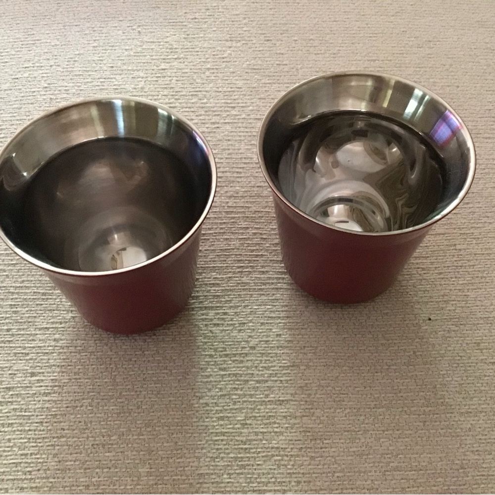 Two metal rare Nespresso Cups
